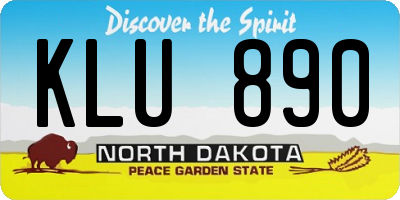 ND license plate KLU890