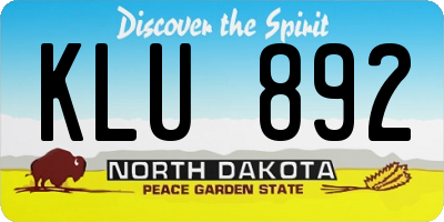 ND license plate KLU892