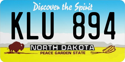 ND license plate KLU894