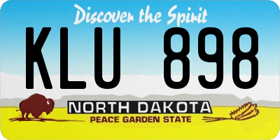 ND license plate KLU898