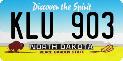 ND license plate KLU903