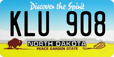 ND license plate KLU908