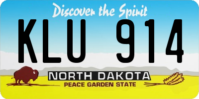 ND license plate KLU914