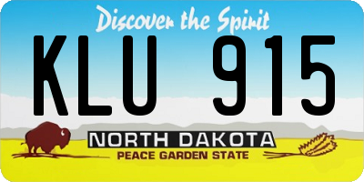 ND license plate KLU915