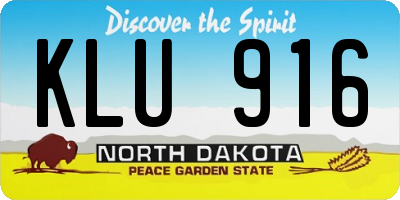 ND license plate KLU916