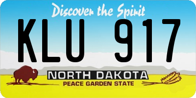 ND license plate KLU917