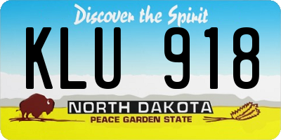 ND license plate KLU918