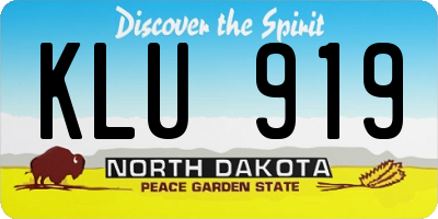 ND license plate KLU919