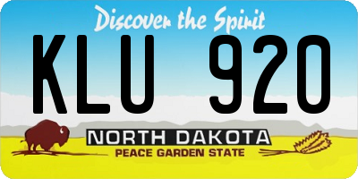 ND license plate KLU920