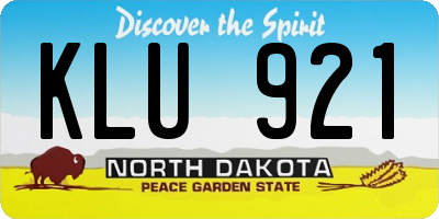 ND license plate KLU921