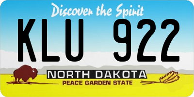 ND license plate KLU922