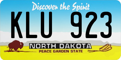ND license plate KLU923