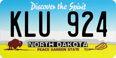 ND license plate KLU924