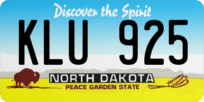 ND license plate KLU925