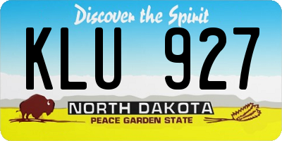 ND license plate KLU927