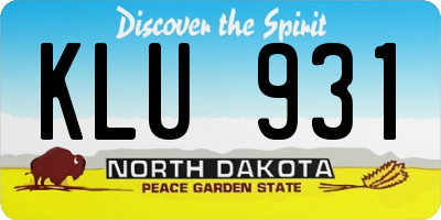 ND license plate KLU931