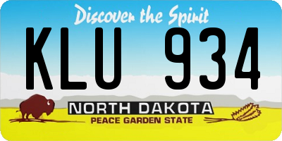 ND license plate KLU934