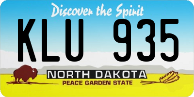 ND license plate KLU935