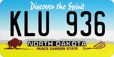 ND license plate KLU936
