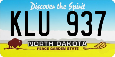 ND license plate KLU937
