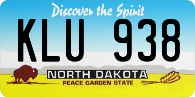 ND license plate KLU938