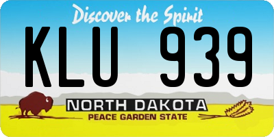 ND license plate KLU939