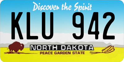 ND license plate KLU942