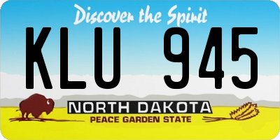 ND license plate KLU945