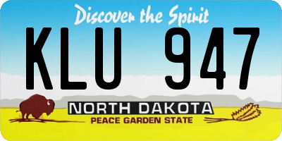 ND license plate KLU947