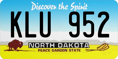ND license plate KLU952