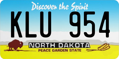 ND license plate KLU954