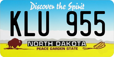 ND license plate KLU955