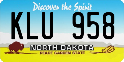 ND license plate KLU958