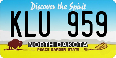 ND license plate KLU959
