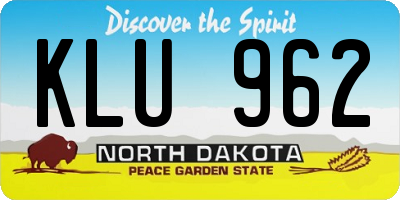 ND license plate KLU962