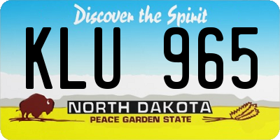 ND license plate KLU965
