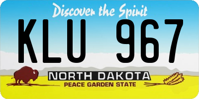 ND license plate KLU967
