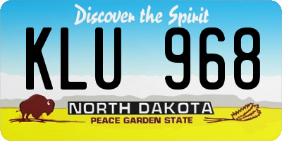 ND license plate KLU968