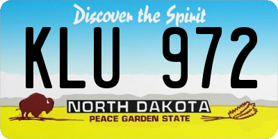 ND license plate KLU972