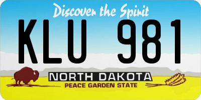 ND license plate KLU981