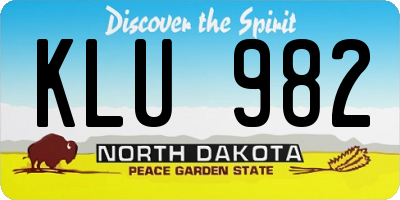 ND license plate KLU982