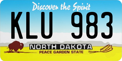 ND license plate KLU983