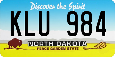 ND license plate KLU984