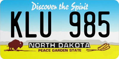ND license plate KLU985