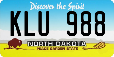 ND license plate KLU988