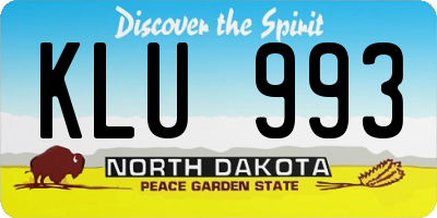 ND license plate KLU993