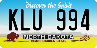 ND license plate KLU994