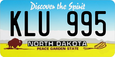 ND license plate KLU995