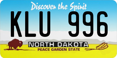 ND license plate KLU996