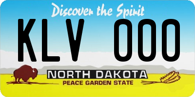 ND license plate KLV000